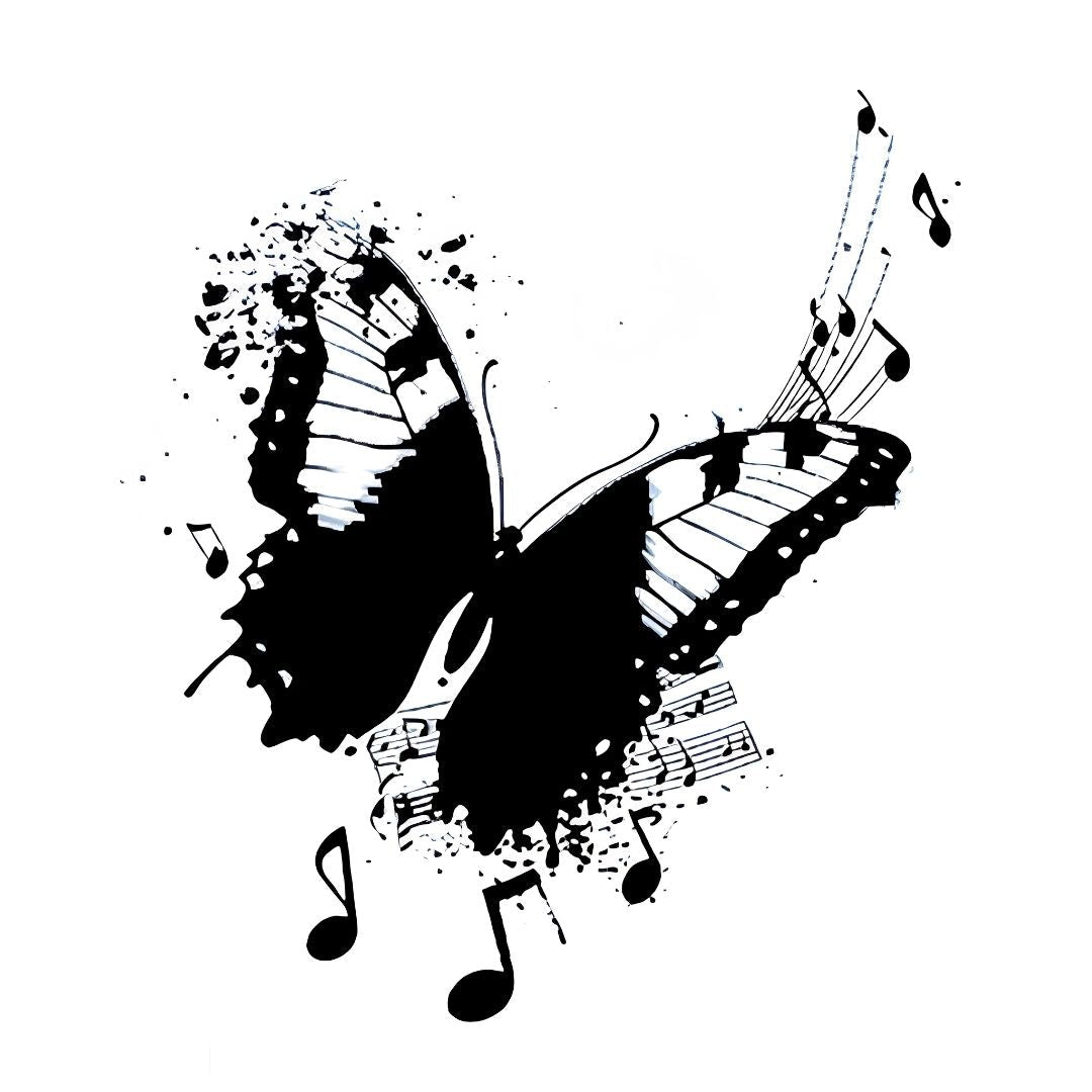 Music Butterfly Tattoo - 2 | Temporalis