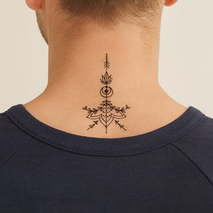 Flecha Floral Mística 1 - Temporalis® - Tatuaje temporal