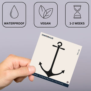Emblema dell'ancora nautica 3 - Temporalis® - Tatuaggio temporaneo