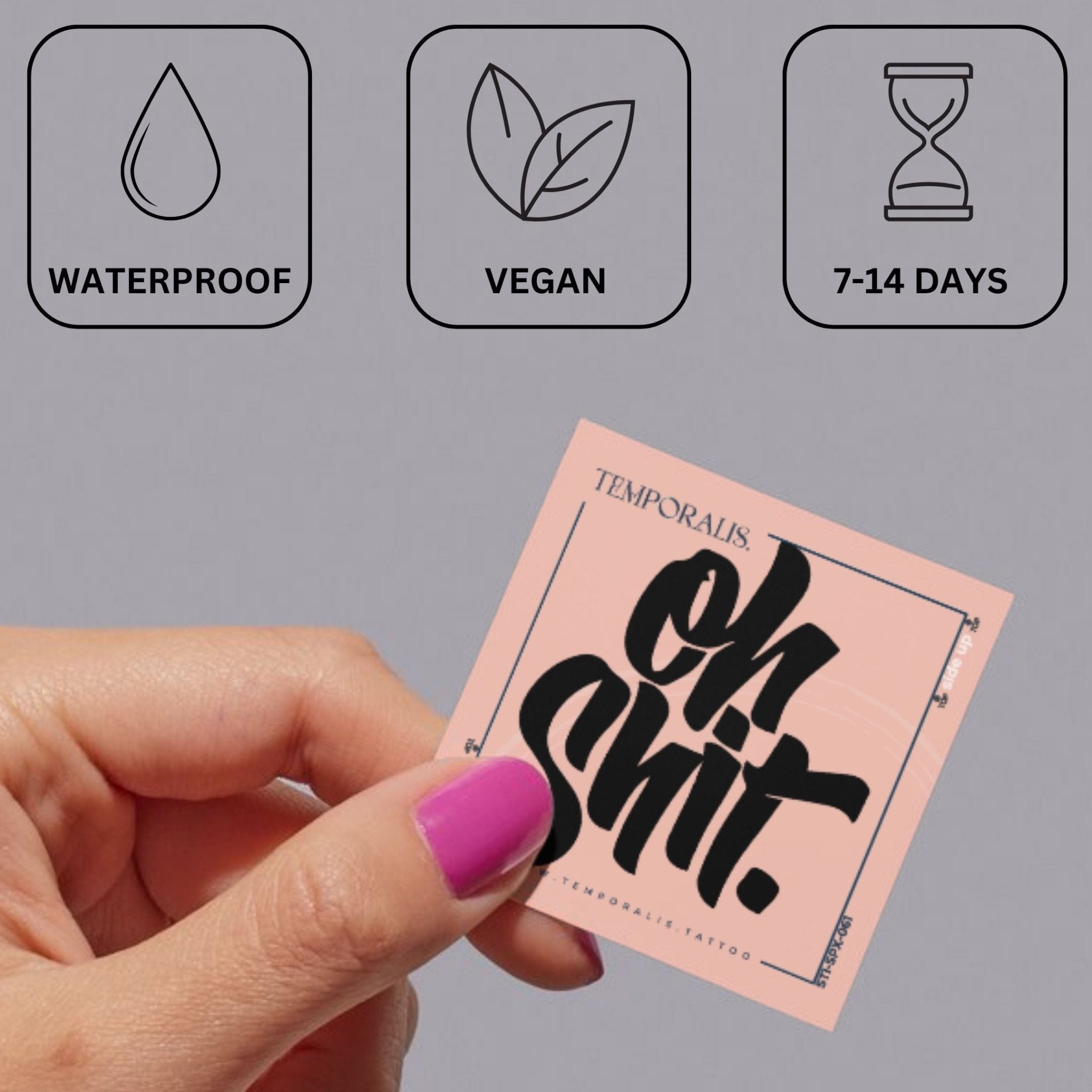 Oh shit. temporary tattoo – brush script - 3 | Temporalis