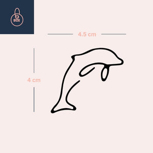 One - line jumping dolphin temporary tattoo 3 - Temporalis