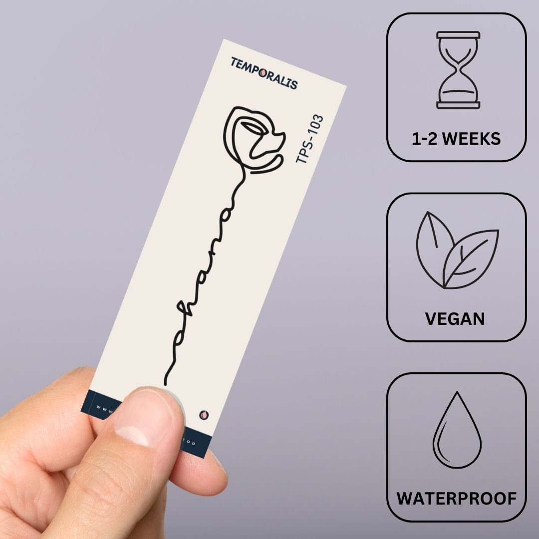 Una línea Ohana Rose 2 - Temporalis® - Tatuaje temporal