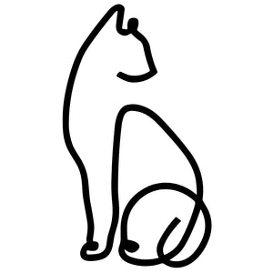 One - Line Sitting Cat Temporary Tattoo - 2 | Temporalis