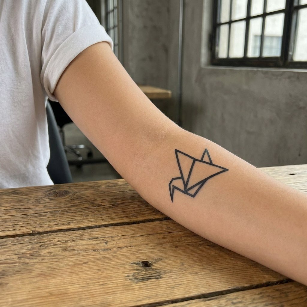 Origami Crane Tattoo - 1 | Temporalis