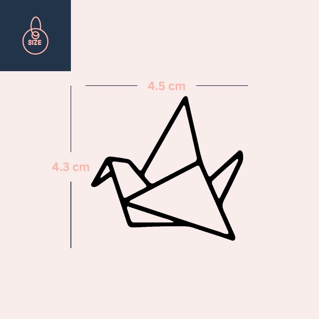 Origami Crane Temporary Tattoo - Bold Line Art - 4 | Temporalis