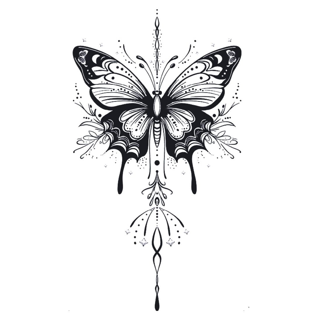 Ornamental Butterfly Tattoo - 2 | Temporalis