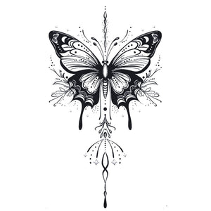 Ornamental Butterfly Tattoo - 2 | Temporalis