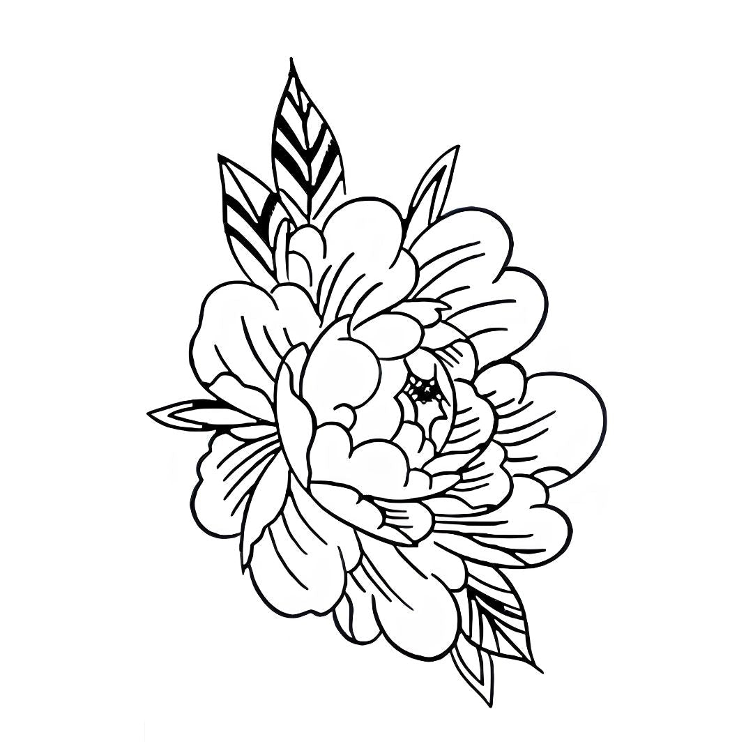 Peony Bloom Tattoo - 2 | Temporalis