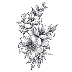 Peony Bouquet Tattoo - 2 | Temporalis