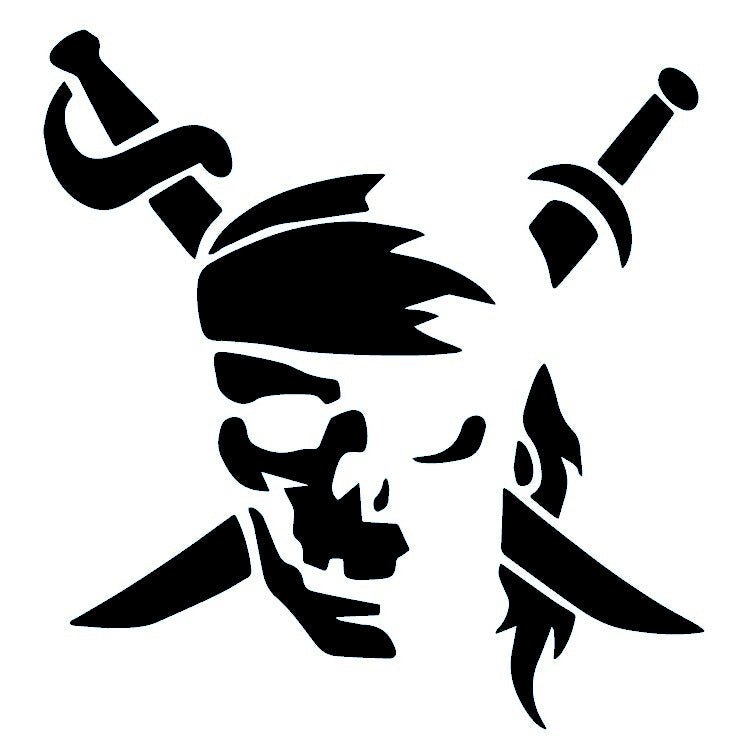 Pirate skull with crossed swords temporary tattoo - 2 | Temporalis