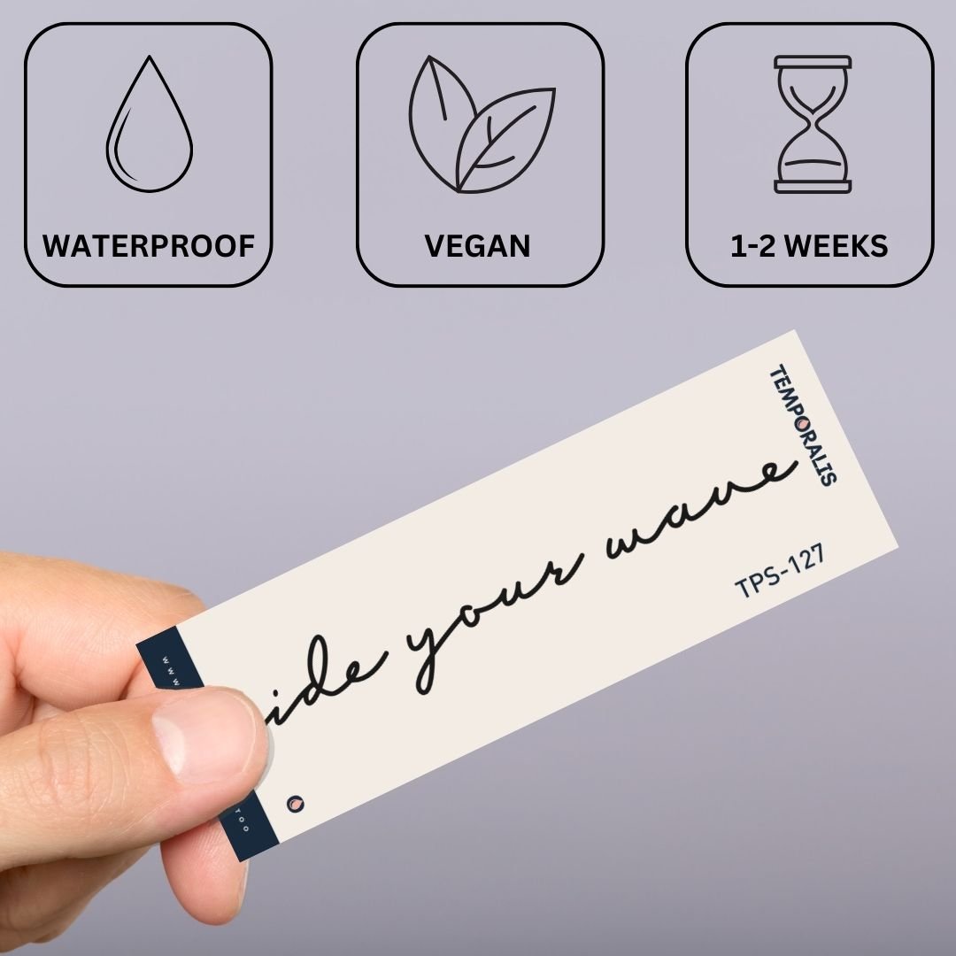 "cavalca la tua onda" scritta 2 - Temporalis® - Tatuaggio temporaneo