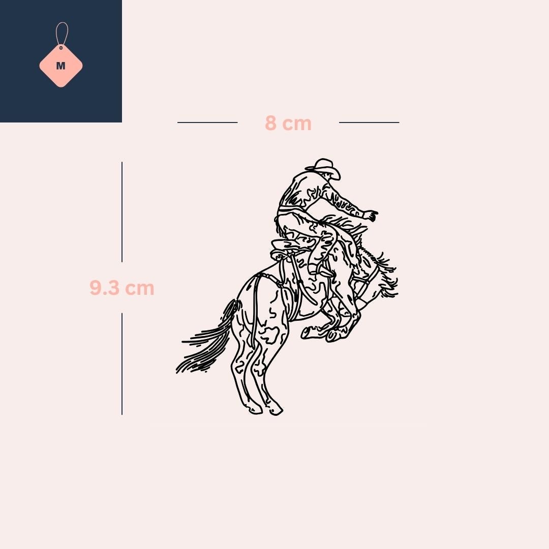 Rodeo cowboy on bucking horse temporary tattoo - 4 | Temporalis