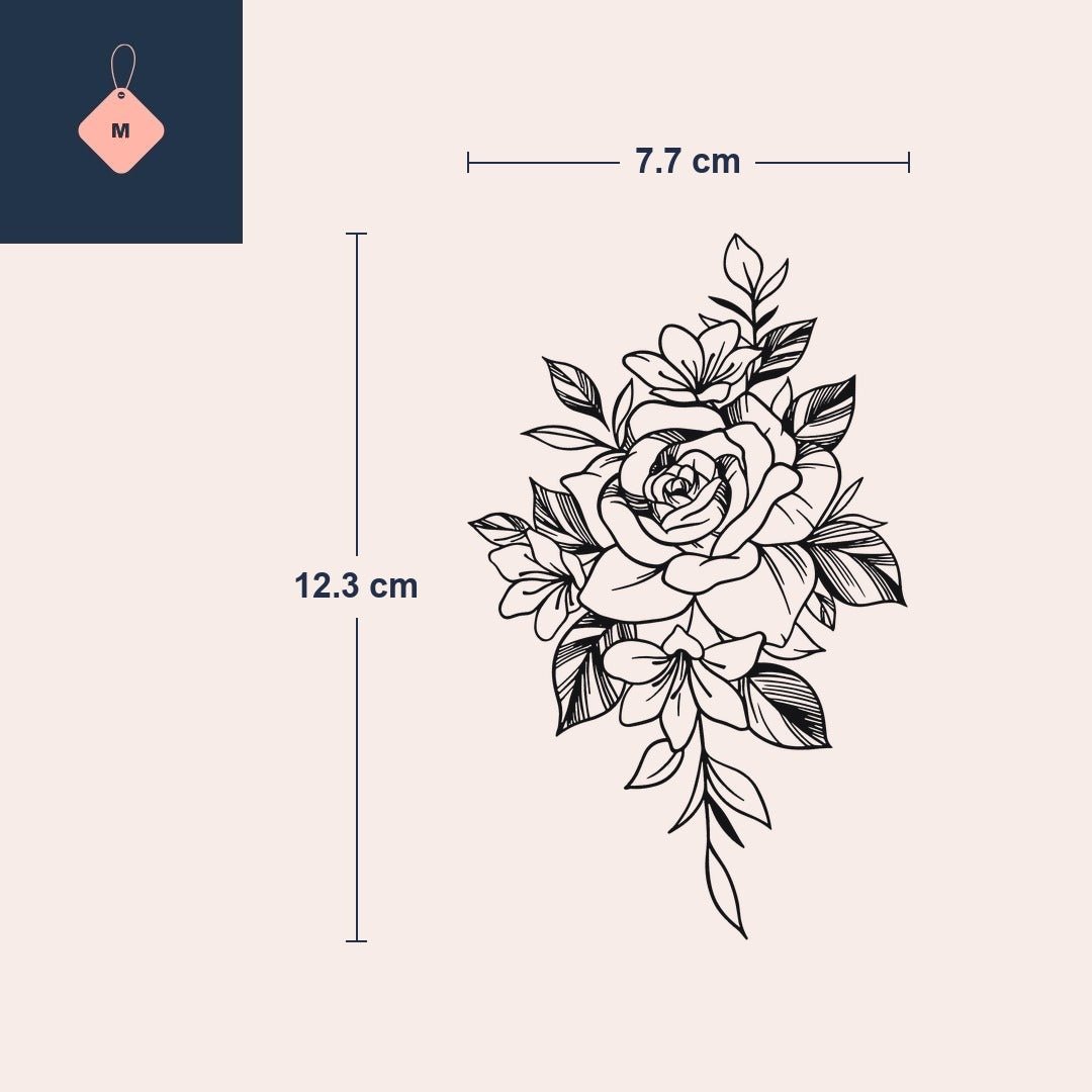 Rose & Wildflowers Tattoo - 4 | Temporalis