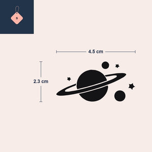 Saturn & Stars Tattoo - 4 | Temporalis
