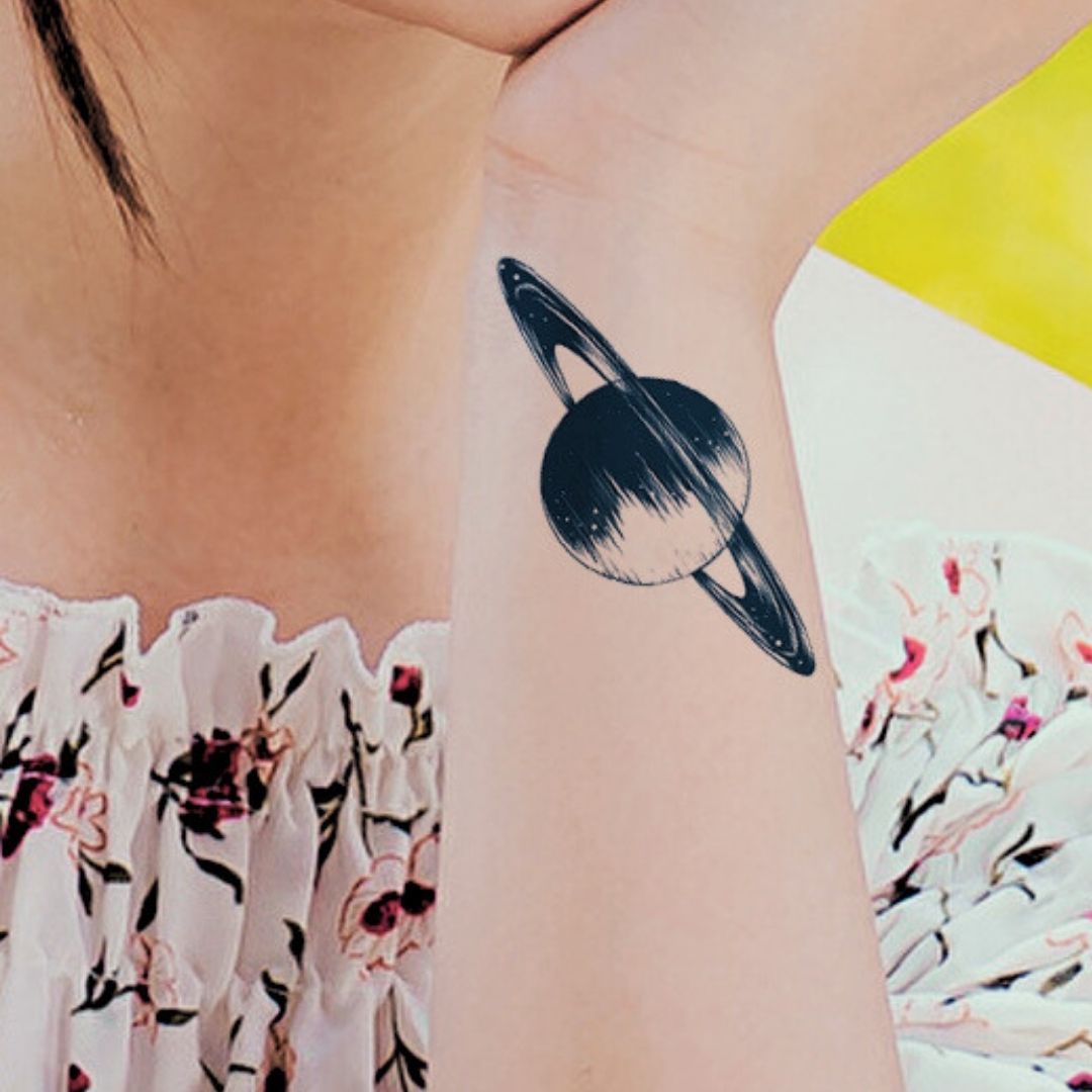 Saturn temporary tattoo - 1 | Temporalis