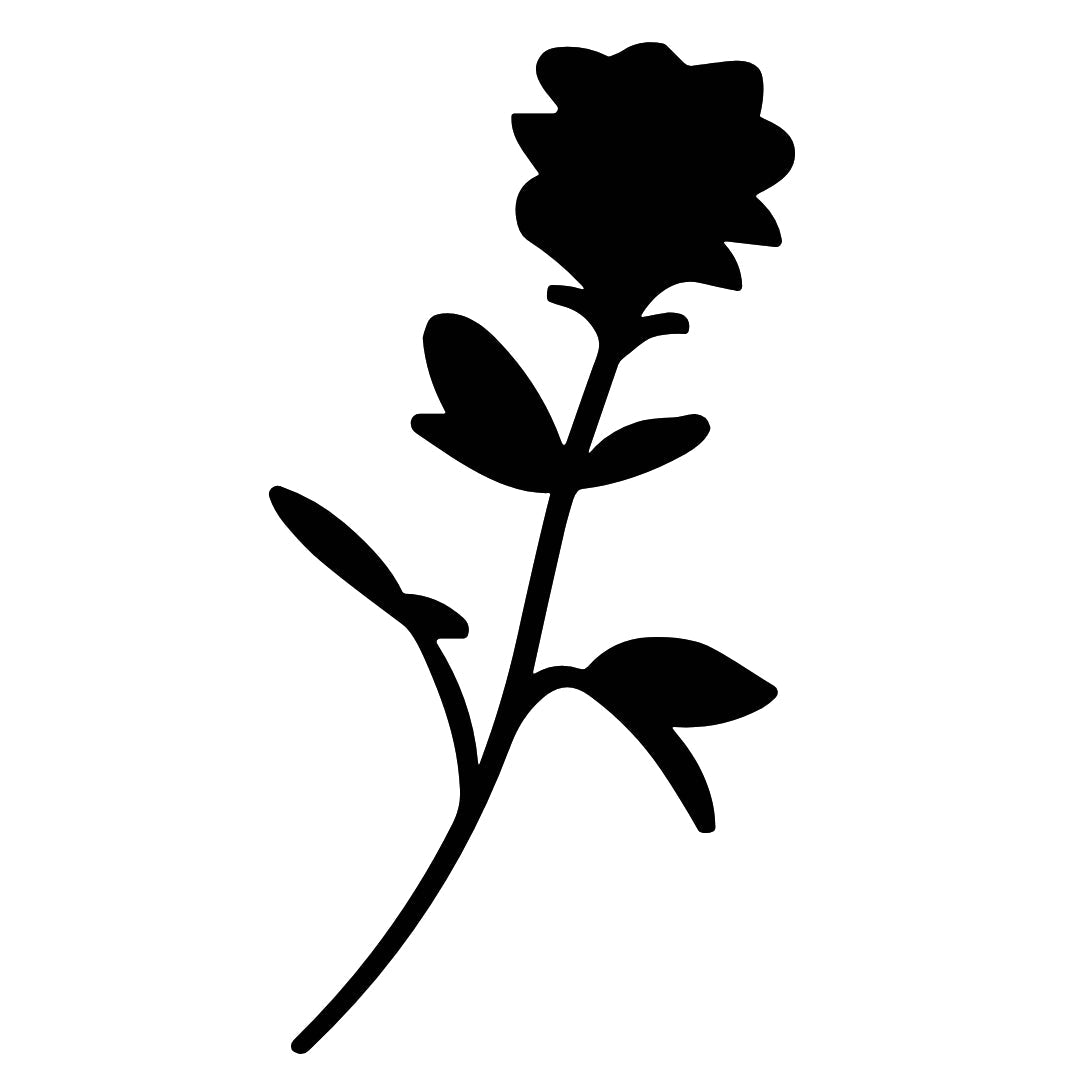 Small black rose silhouette temporary tattoo - 2 | Temporalis