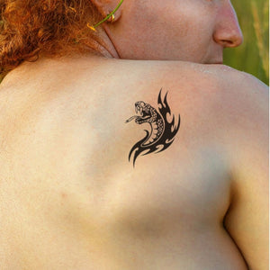Snake Head Tribal Temporary Tattoo - 1 | Temporalis