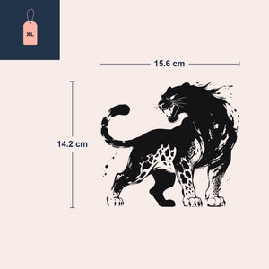 Tatuaje de leopardo gruñendo estilo sumi-e - 4 | Temporalis