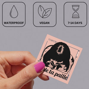 Snorting through a straw temporary tattoo – 'Roule ta paille' 4 - Temporalis