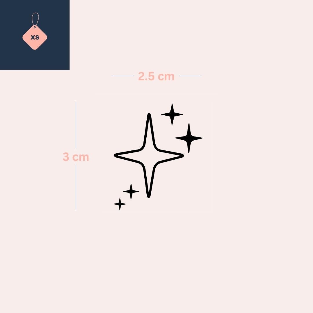 Sparkling stars temporary tattoo - 4 | Temporalis