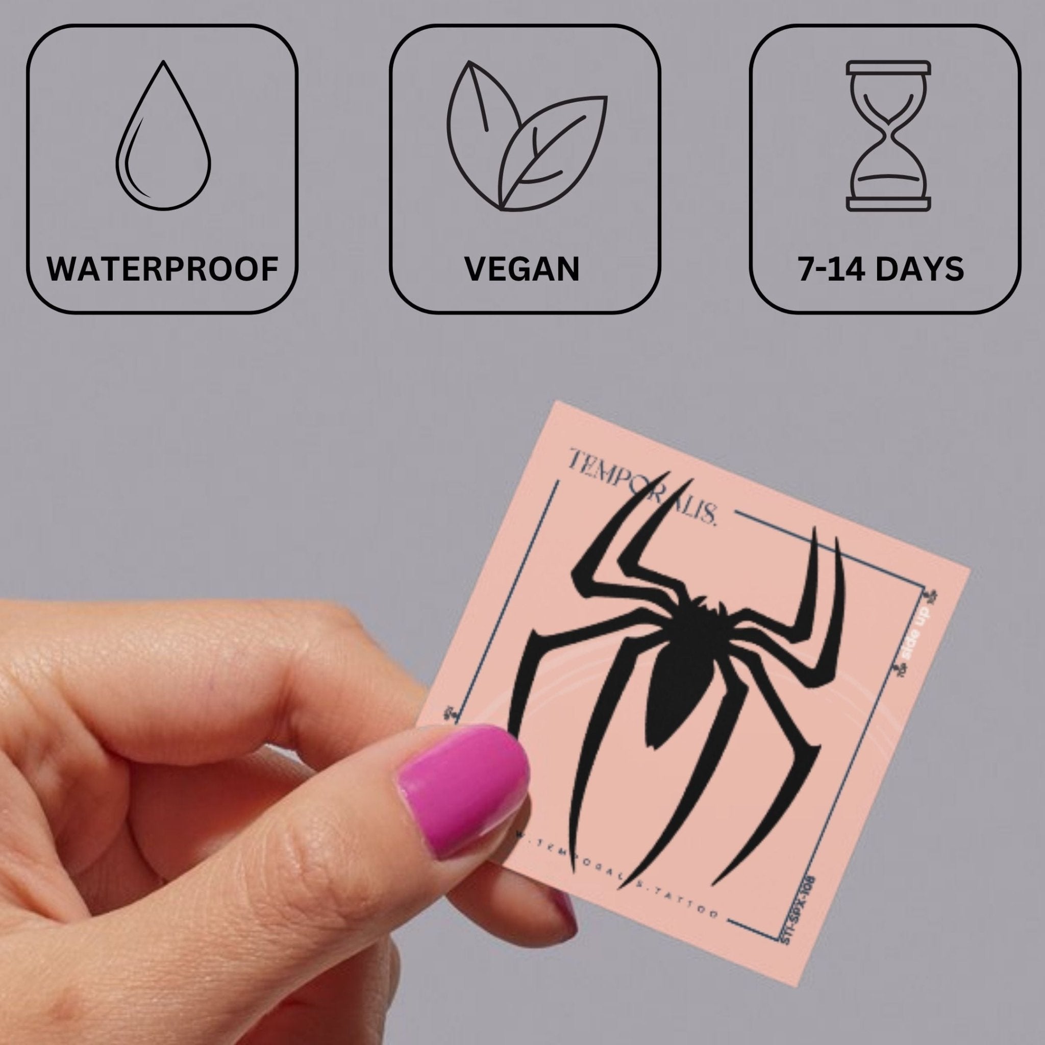 Spider silhouette temporary tattoo - 3 | Temporalis