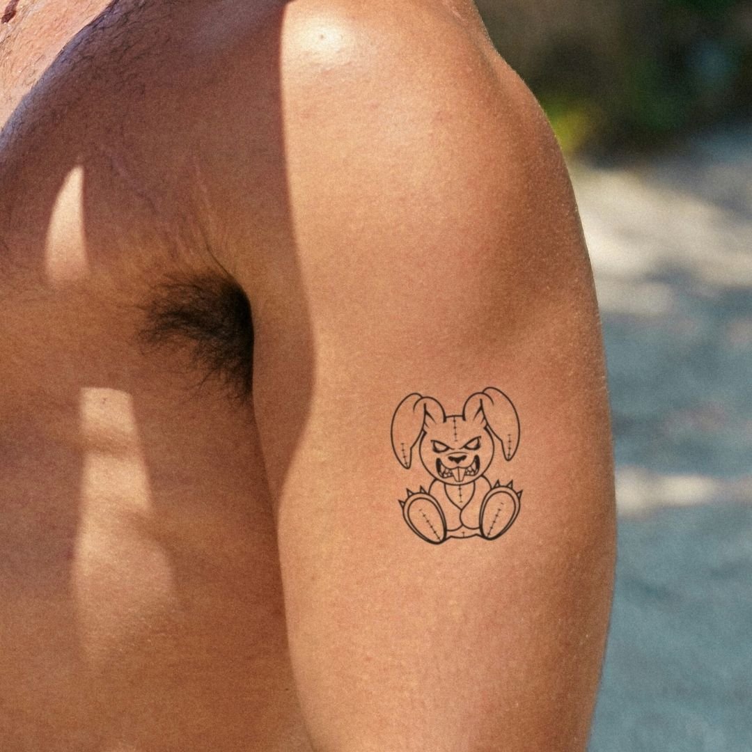 Stitched killer bunny temporary tattoo - 1 | Temporalis