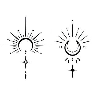 Sun and Moon Celestial Duo Tattoo - 2 | Temporalis