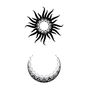 Sun and Moon Dotwork Tattoo - 2 | Temporalis
