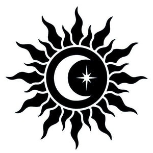 Sun, crescent moon and star temporary tattoo - 2 | Temporalis