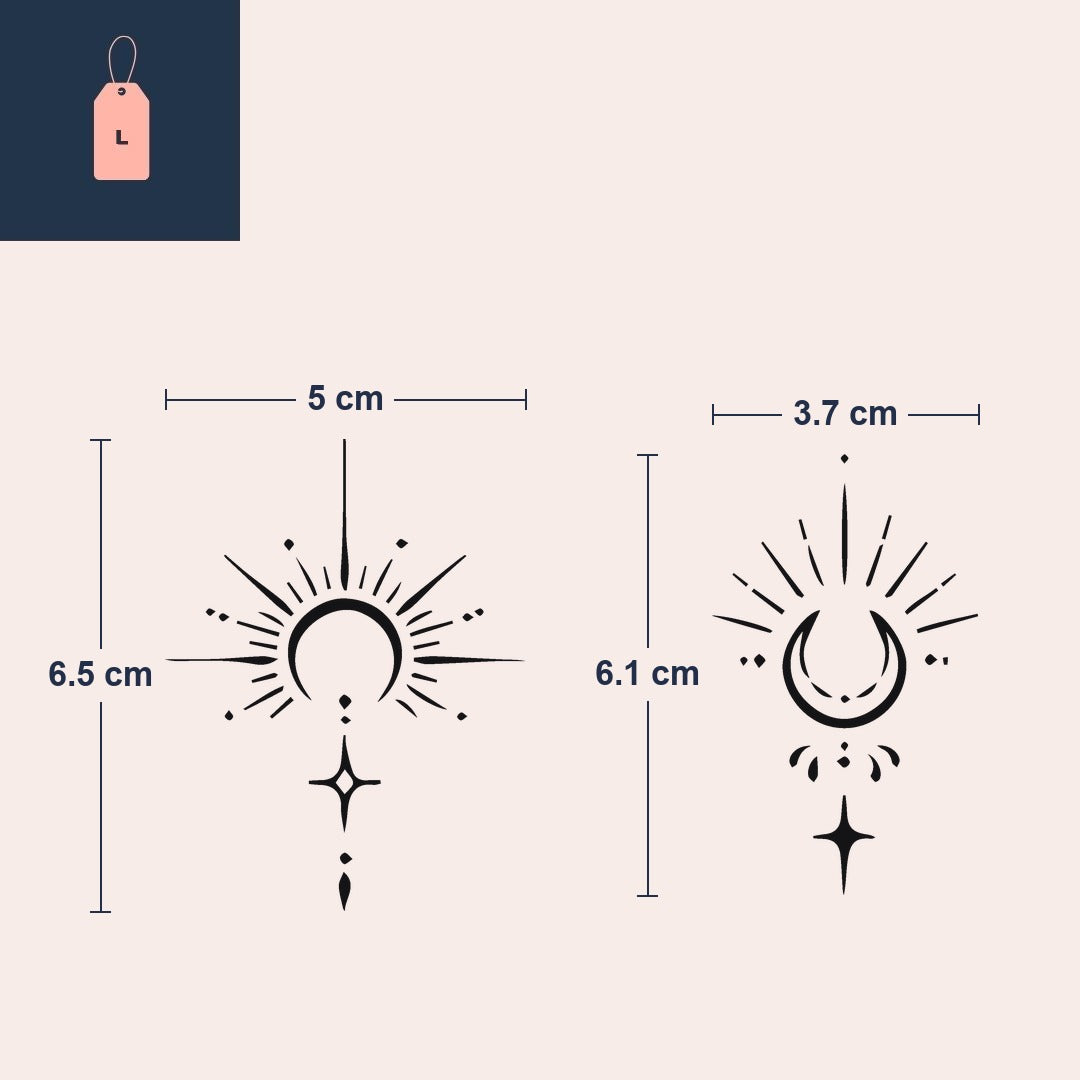 Sun and Moon Fine Line Tattoo Duo - 4 | Temporalis