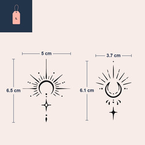 Sun and Moon Fine Line Tattoo Duo - 4 | Temporalis