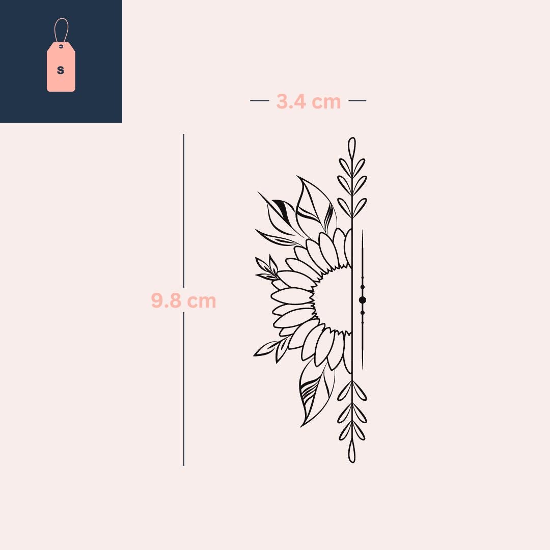 Amanecer Girasol 3 - Temporalis® - Tatuaje temporal