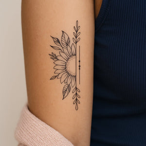 Amanecer Girasol 1 - Temporalis® - Tatuaje temporal
