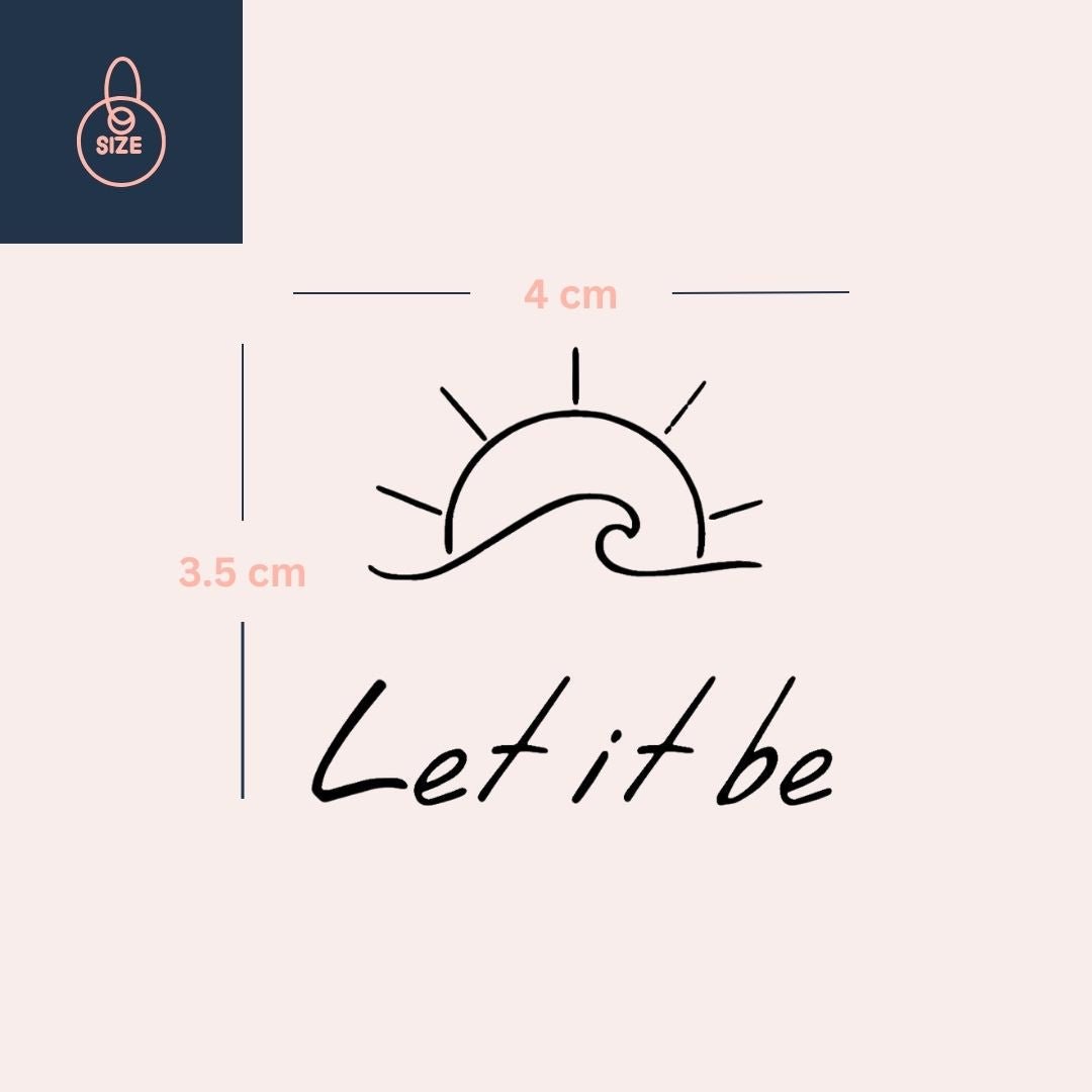Sunrise & wave 'Let it be' temporary tattoo - 4 | Temporalis