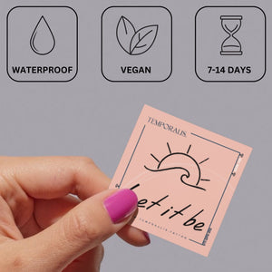 Sunrise & wave 'Let it be' temporary tattoo - 3 | Temporalis