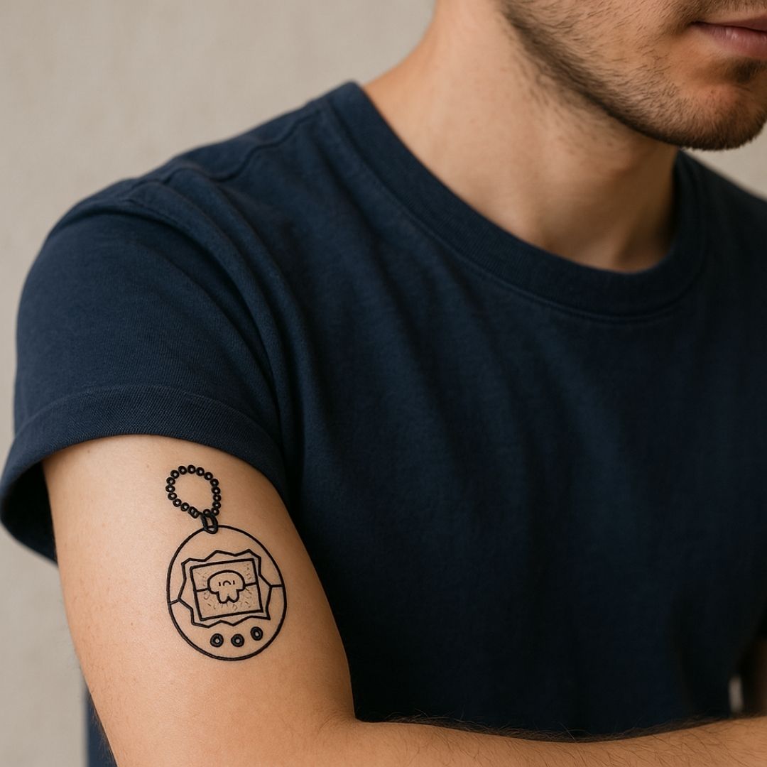 Tamagotchi keychain temporary tattoo - 1 | Temporalis