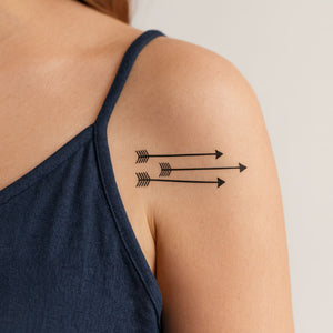 Temporary tattoo with three parallel arrows - 1 | Temporalis
