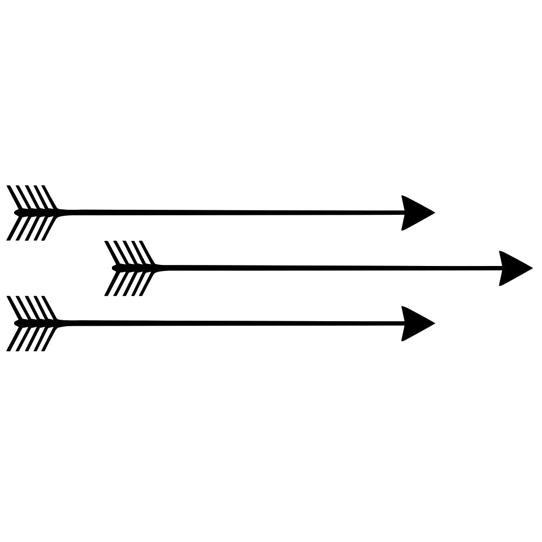 Temporary tattoo with three parallel arrows - 2 | Temporalis