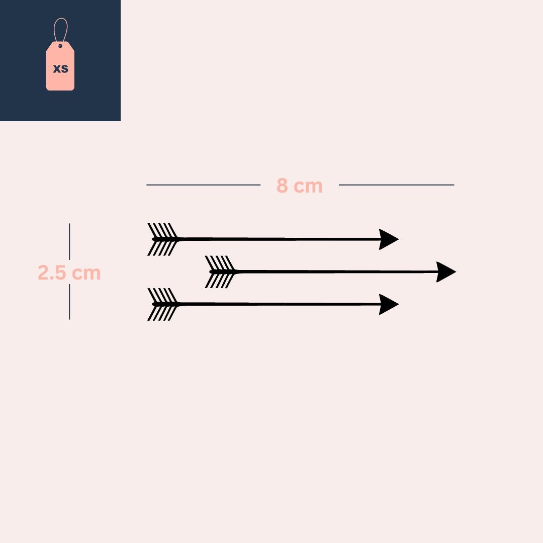 Temporary tattoo with three parallel arrows - 4 | Temporalis