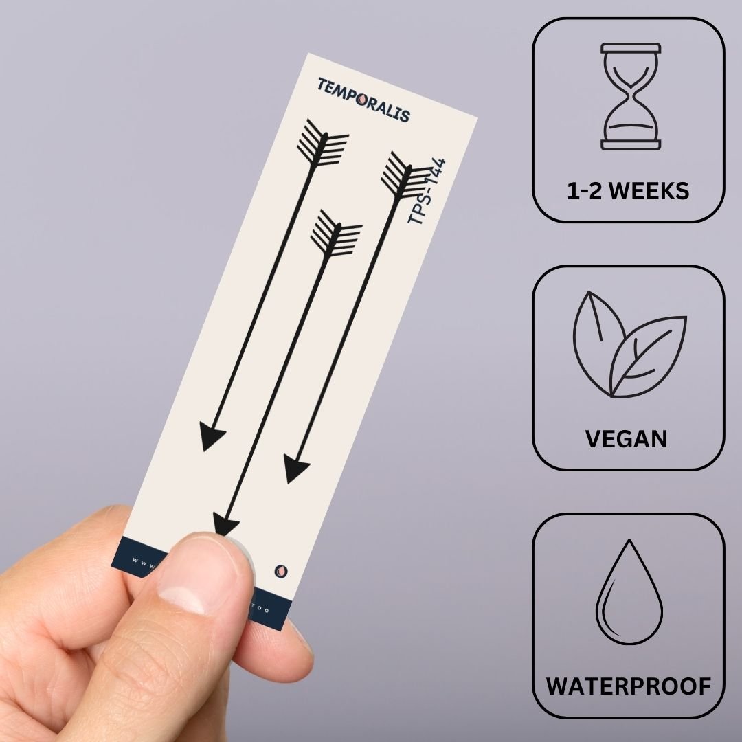 Temporary tattoo with three parallel arrows - 3 | Temporalis