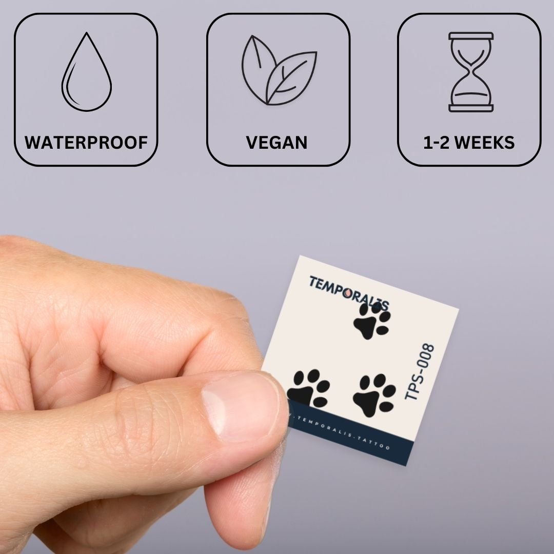 Three Paw Prints Temporary Tattoo - 3 | Temporalis