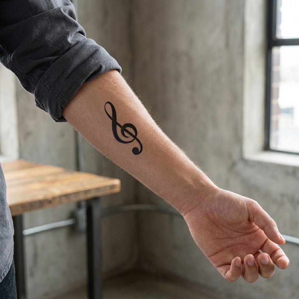 Treble Clef Tattoo - 1 | Temporalis