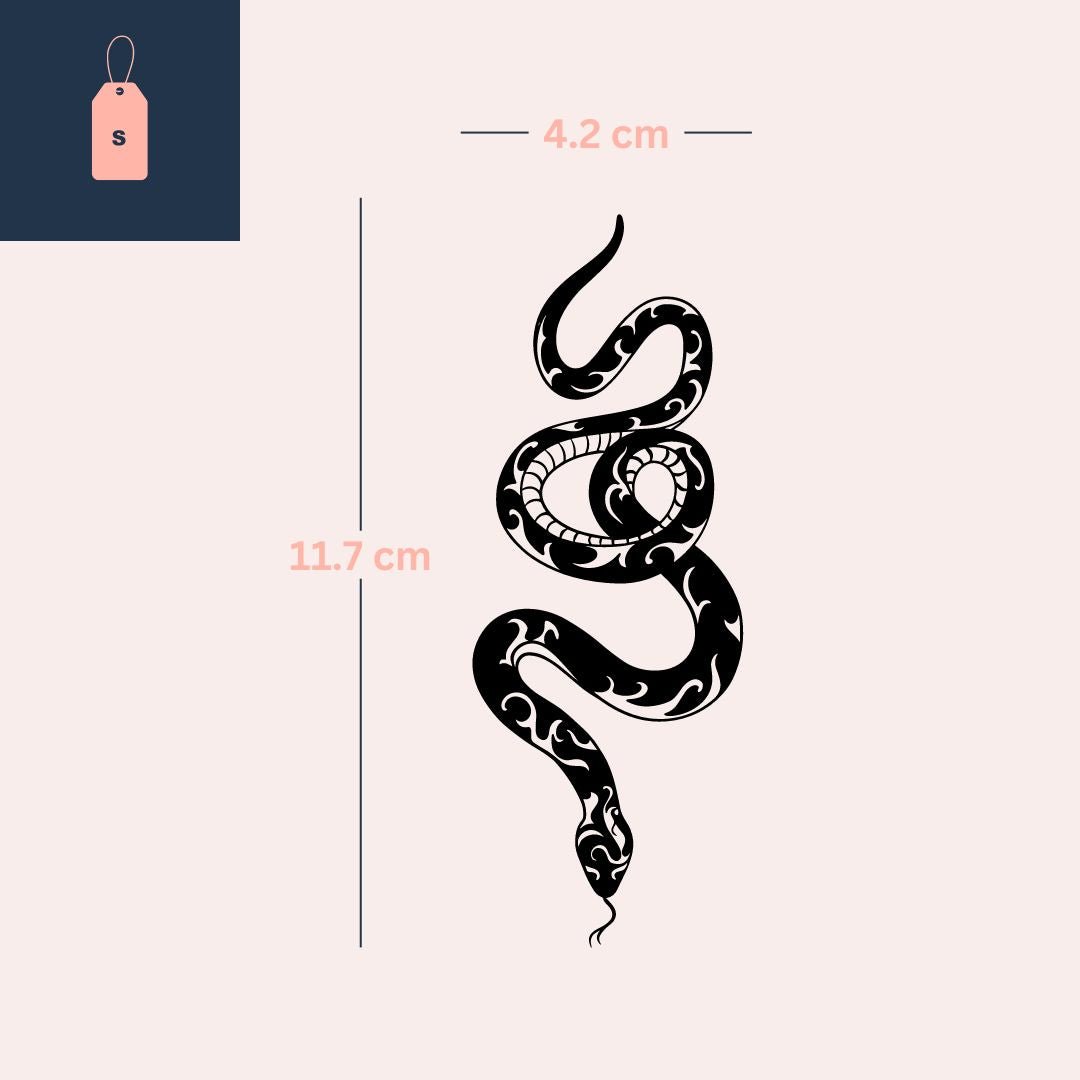 Tribal coiled serpent temporary tattoo - 4 | Temporalis