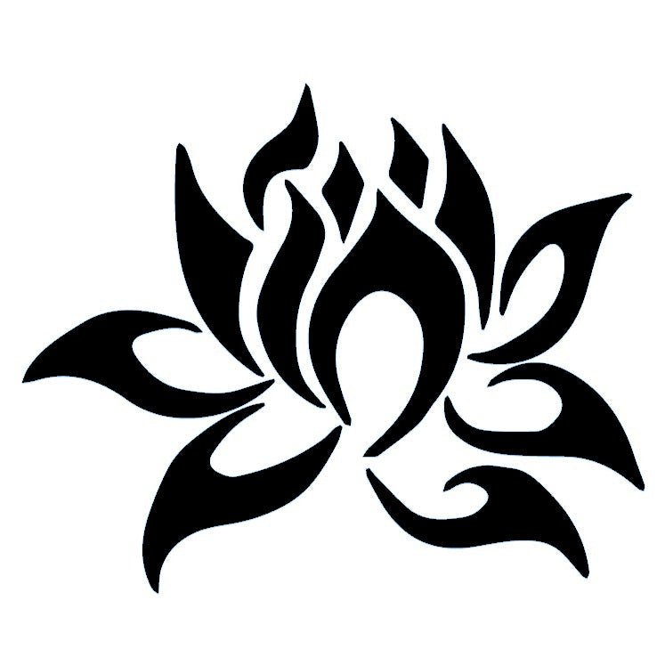 Tribal lotus temporary tattoo - 2 | Temporalis