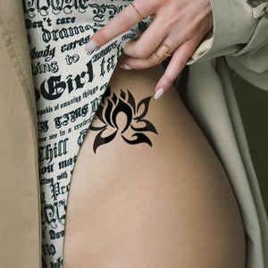 Tribal lotus temporary tattoo - 1 | Temporalis