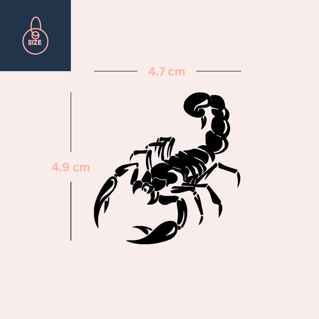 Tribal Scorpion Temporary Tattoo - 4 | Temporalis