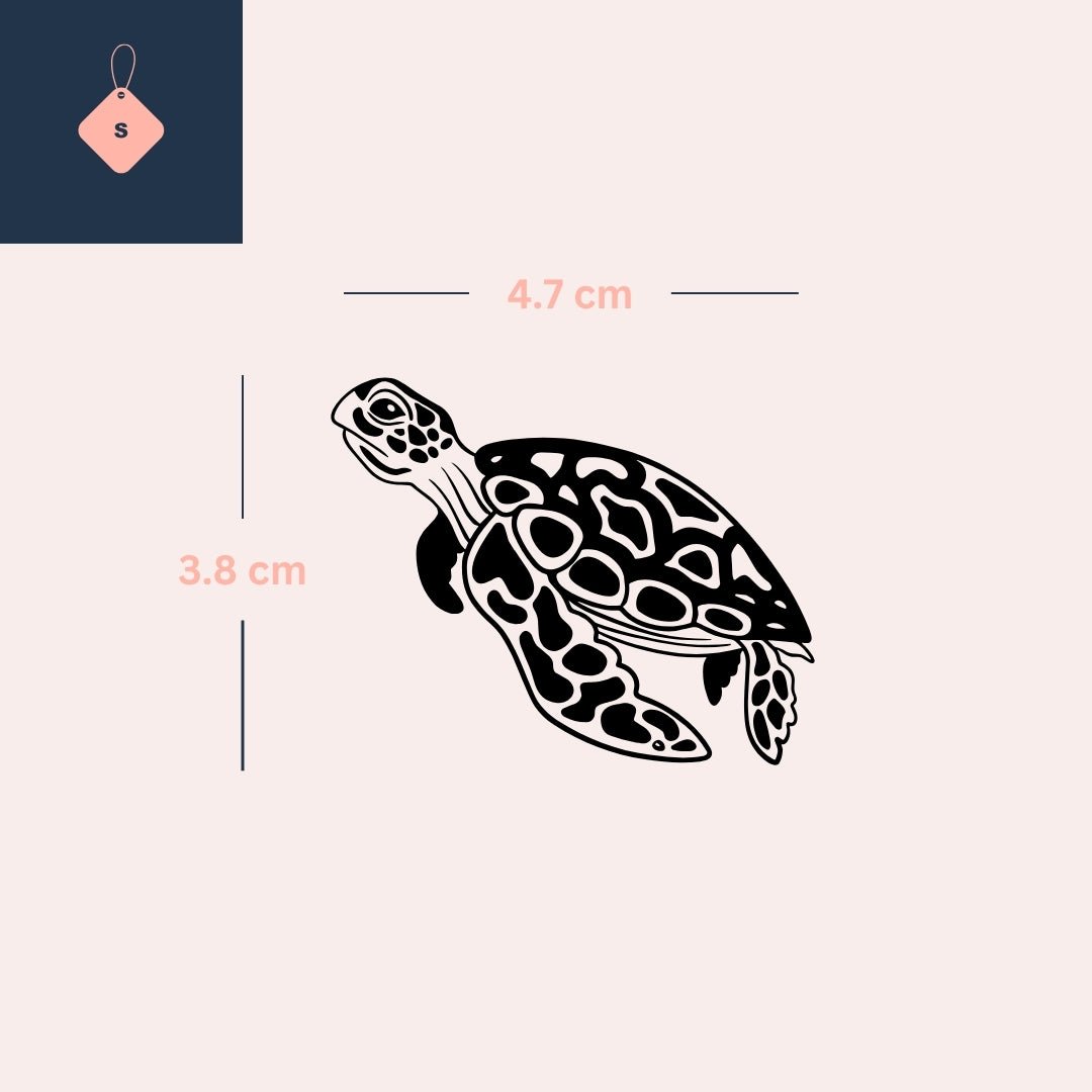 Tribal Sea Turtle Temporary Tattoo - 4 | Temporalis