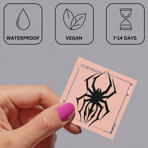 Tribal Spider Temporary Tattoo 4 - Temporalis