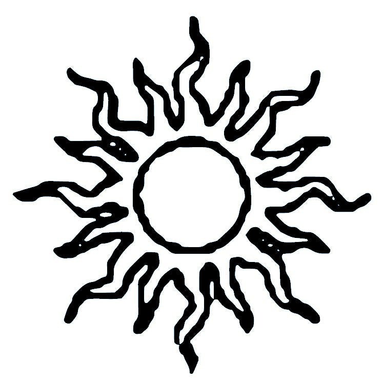 Tribal sun temporary tattoo - 2 | Temporalis