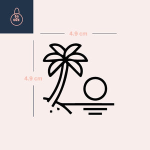 Tropical beach temporary tattoo with palm tree and sun - 4 | Temporalis